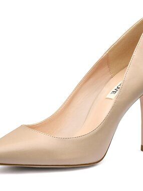 Women's Apricot Matte Pump Shoes 3.5" High Heels Pointy Toe Stiletto Pumps